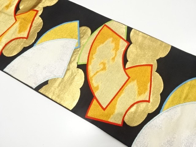 JAPANESE KIMONO / ANTIQUE FUKURO OBI / CLOUD PATTERN WOVEN THE BASE FA